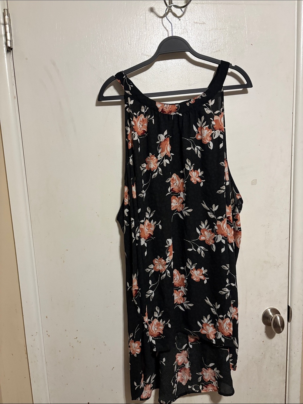 torrid Black Tank with Peach Floral Print